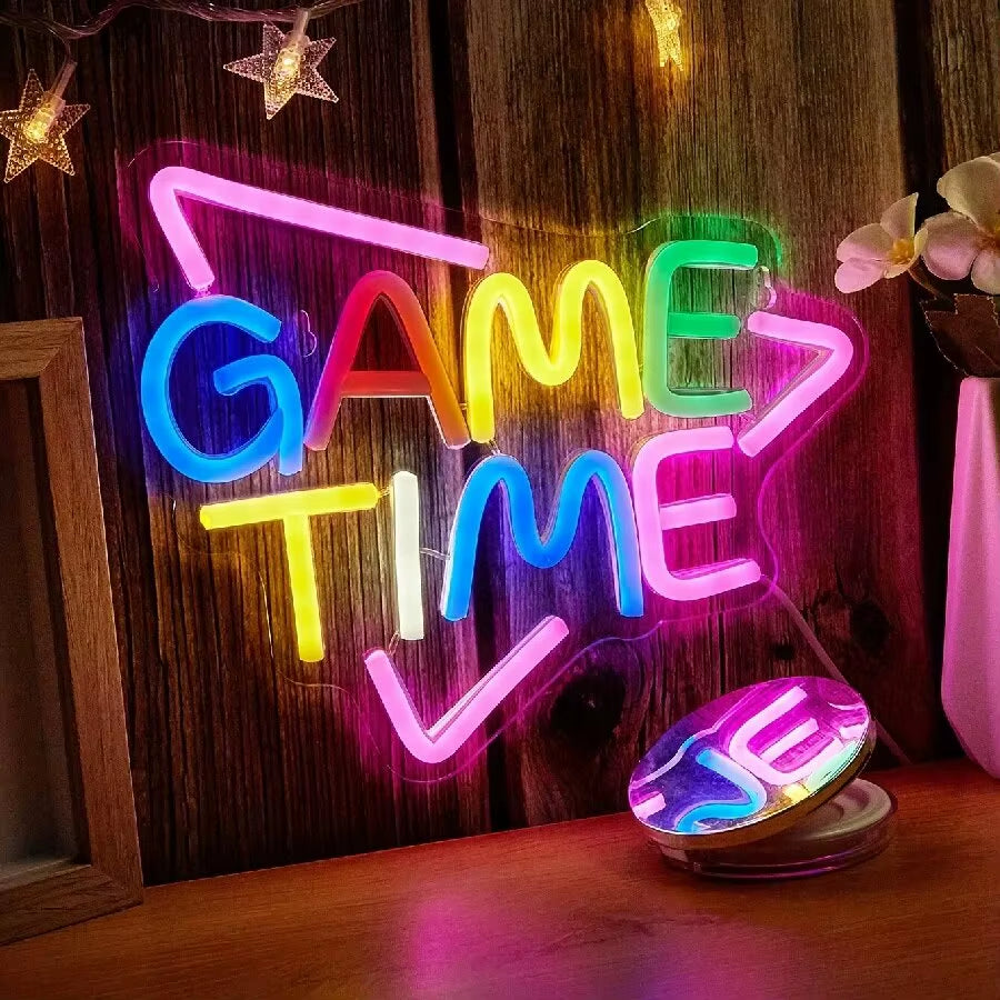 LED Neon Sign for Gamer Room Decor, Gaming Neon Sign for Boys Room Wall Decor, USB Powered Gamer Gifts for Teens