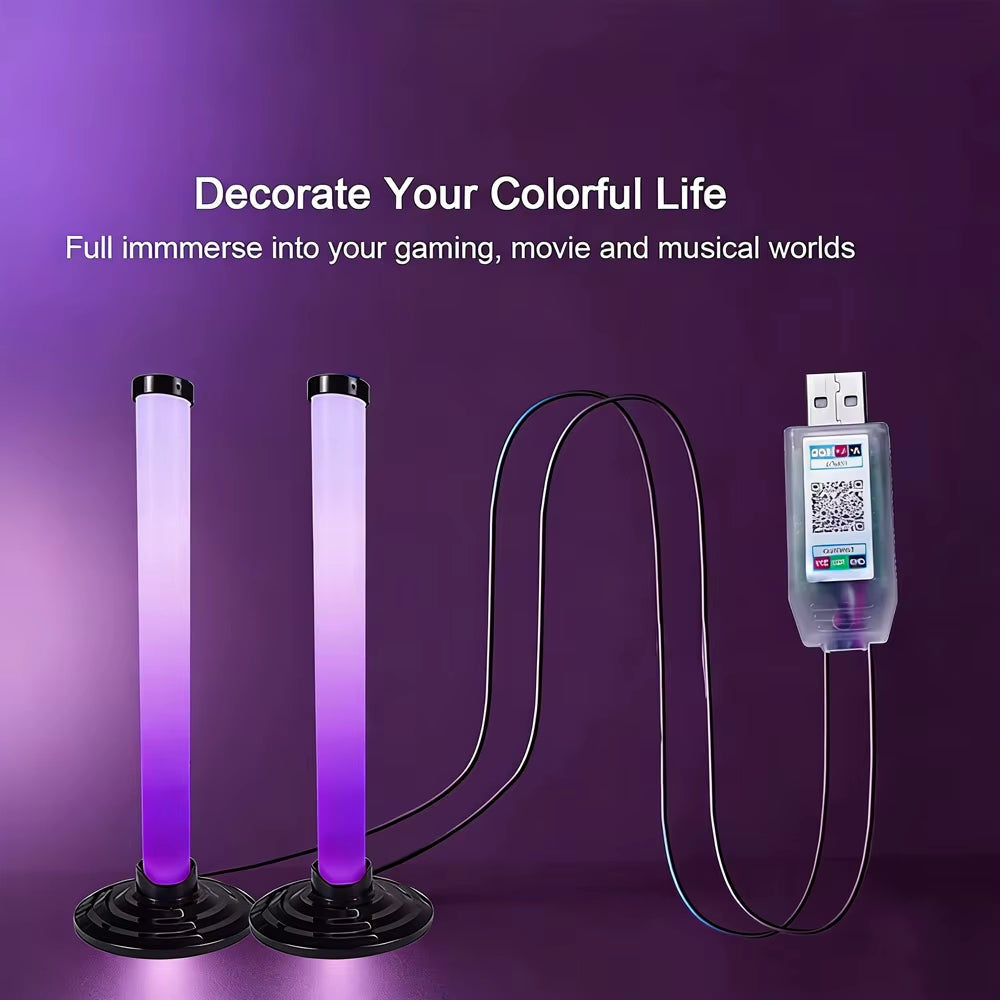 Smart Bluetooth LED Light Pilar Remote 360RGB Color Changing Tv backlight DIY Music Rhythm Festival Atmosphere Decor Gaming Light