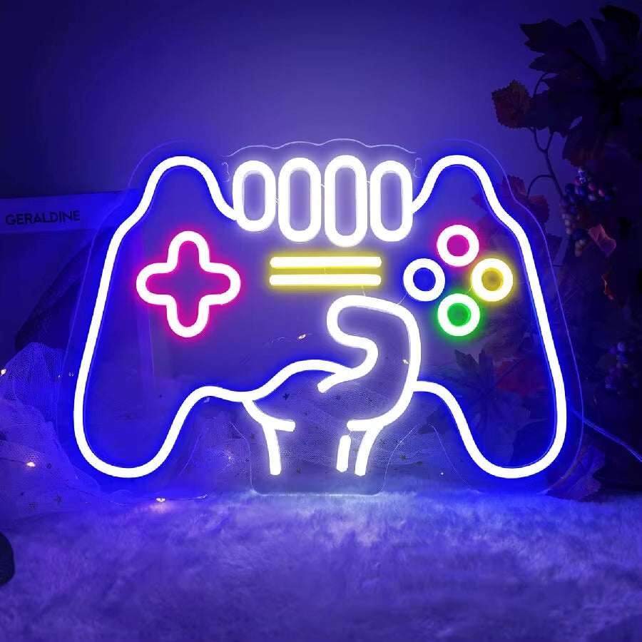 LED Neon Sign for Gamer Room Decor, Gaming Neon Sign for Boys Room Wall Decor, USB Powered Gamer Gifts for Teens
