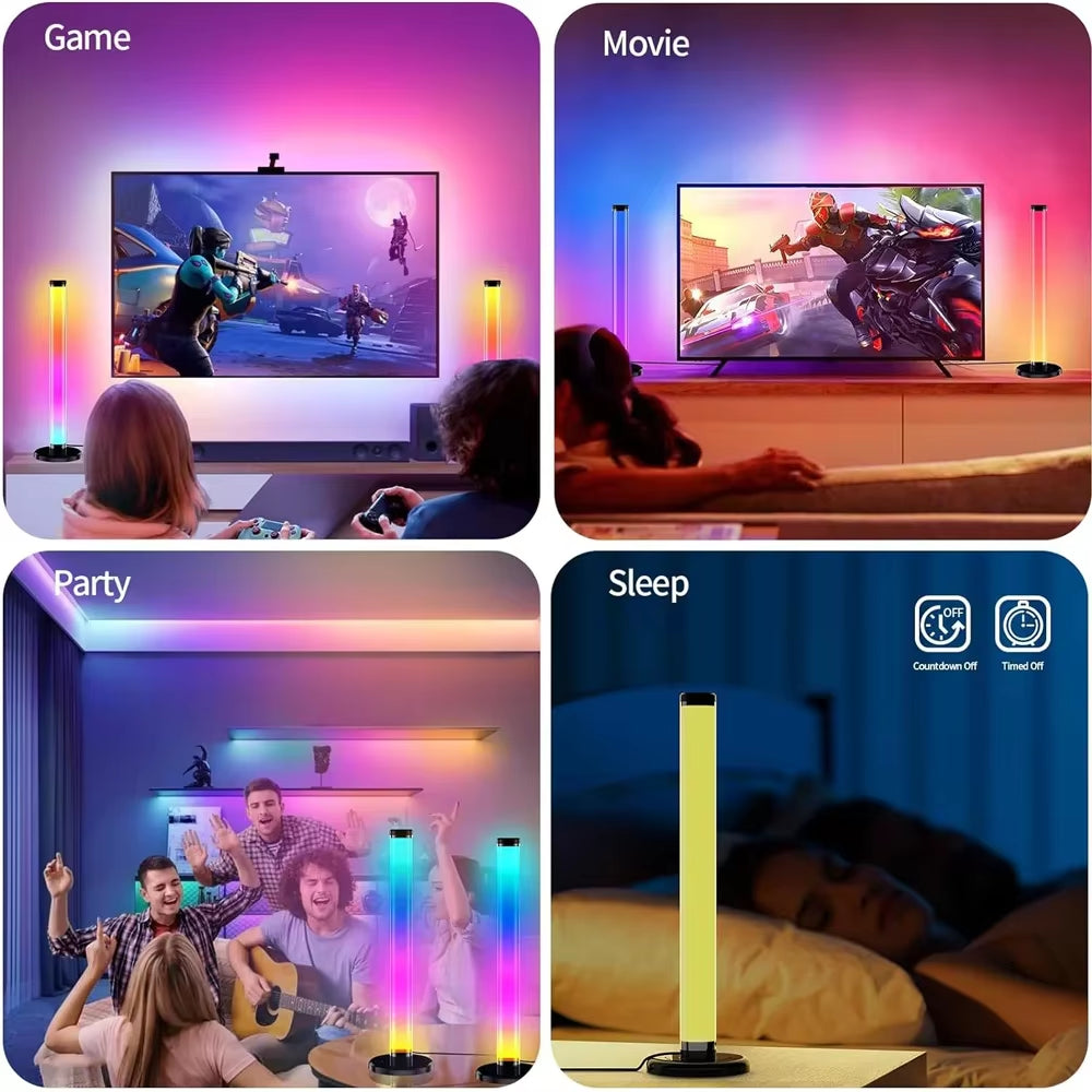 Smart Bluetooth LED Light Pilar Remote 360RGB Color Changing Tv backlight DIY Music Rhythm Festival Atmosphere Decor Gaming Light