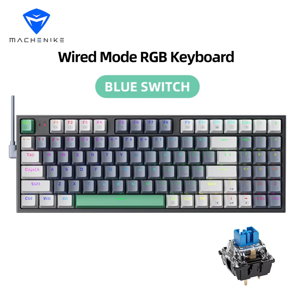 MACHENIKE K500 Mechanical Keyboard Wired GamDiamond K500 Mechanical Gaming Keyboarding Keyboard K500-B94 Hot Swappable 94 Keys 90% Layout RGB Backlight for PC Laptop