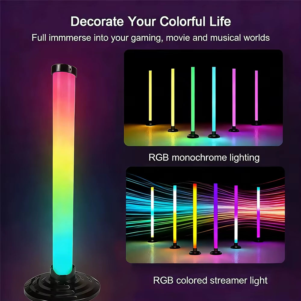 Smart Bluetooth LED Light Pilar Remote 360RGB Color Changing Tv backlight DIY Music Rhythm Festival Atmosphere Decor Gaming Light