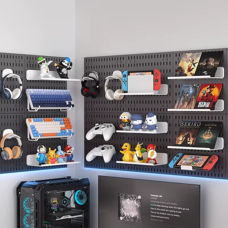 Gaming Gear Pegboard: Wall-Mounted, No-Punch, Study/Gaming Room – Figure Storage & Decor. Abundant Parts, Free Mix